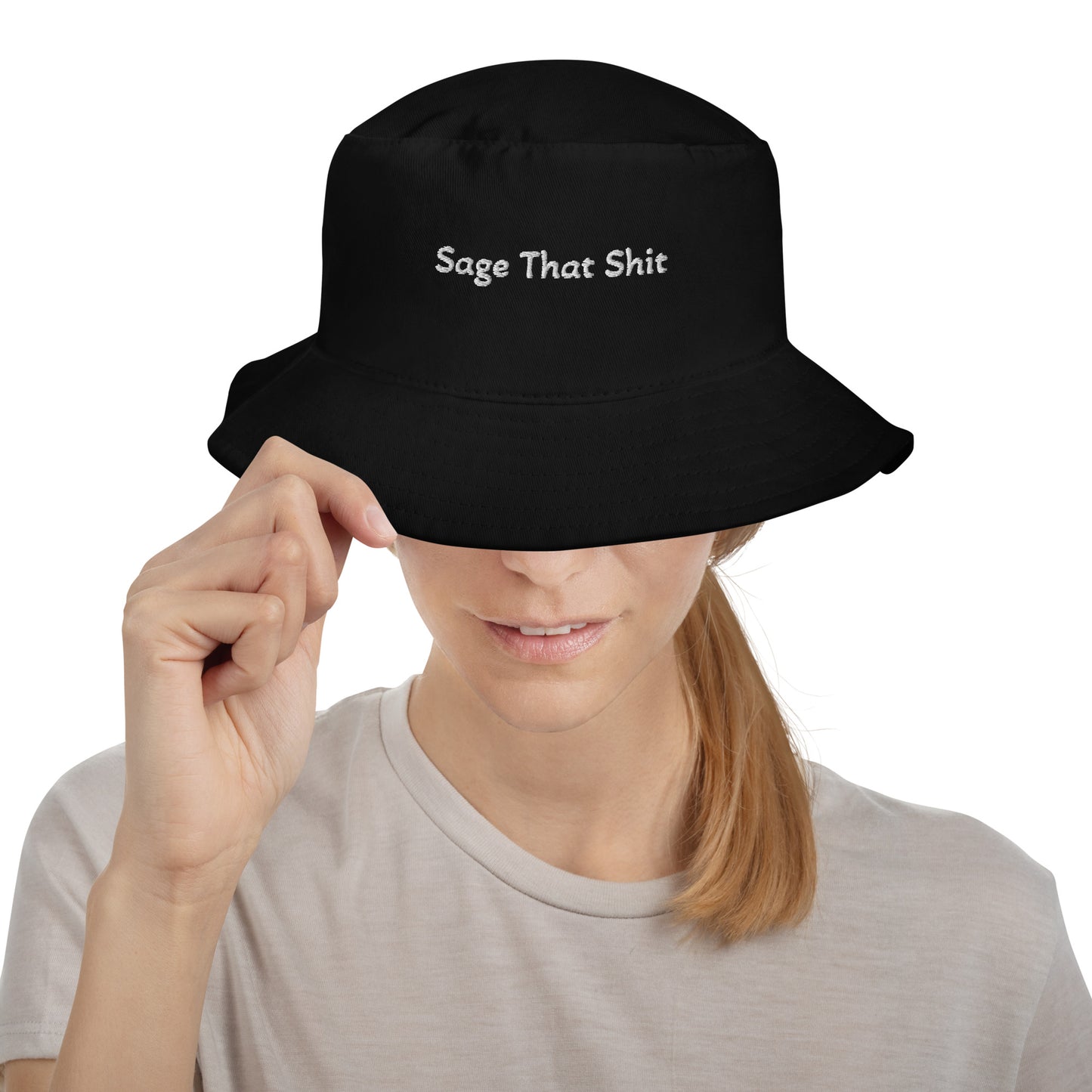 Sage That Shit Bucket Hat/Black-White