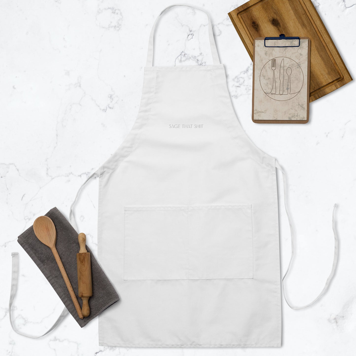 Sage That Shit Embroidered Apron